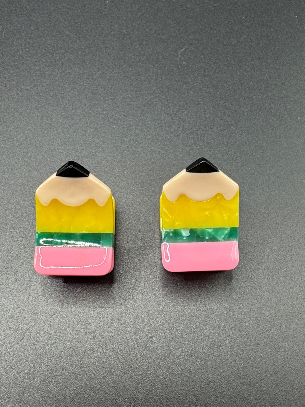Back to school mini Pencil Hair Clips set of 2